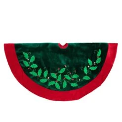 Northlight 48 In. Dark Green And Burgundy Holly Berry Velveteen Christmas Tree Skirt 8 Northlight 48 In. Dark Green And Burgundy Holly Berry Velveteen Christmas Tree Skirt -The Home Depot Shop northlight christmas tree skirts 31452381 4f 1000