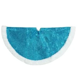 Northlight 20 In. Blue Glittered Mini Christmas Tree Skirt With Faux Fur Trim -The Home Depot Shop northlight christmas tree skirts 33530804 44 1000