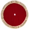 Northlight Cable Knit Christmas Tree Skirt With Faux Fur Trim-48in.-Red