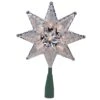 Northlight 8 In. Silver Mosaic 8-Point Star Christmas Tree Topper - Clear Lights