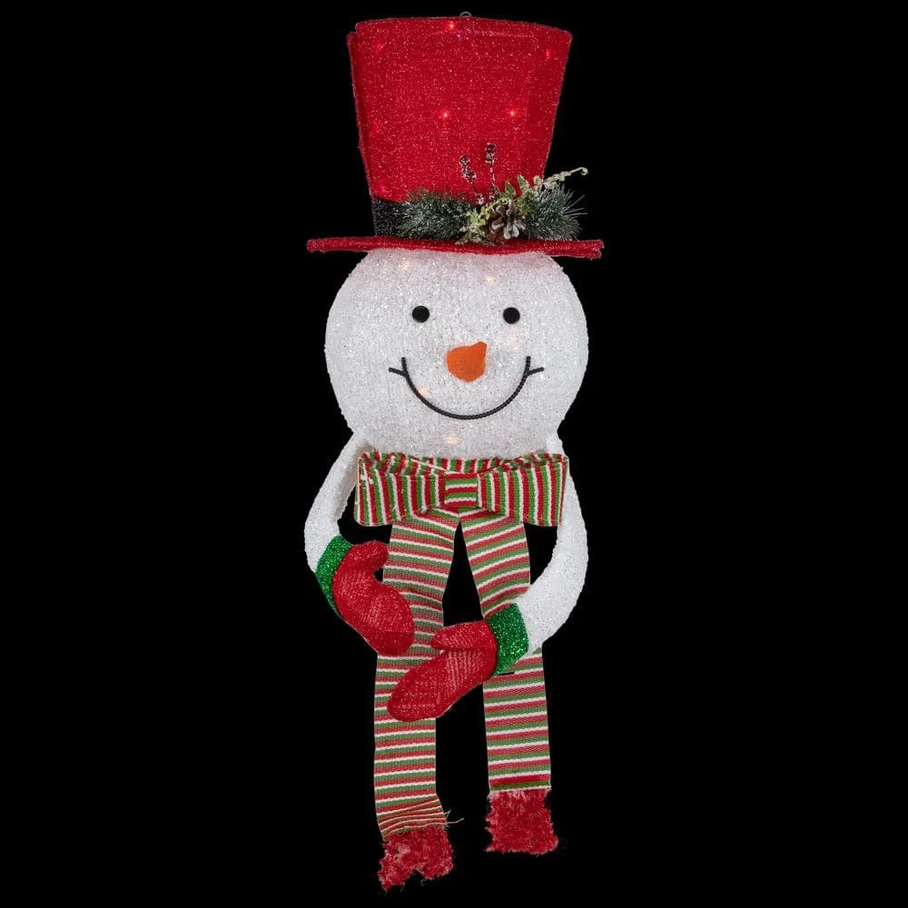 Northlight 21.5 In. Lighted Snowman With Red Top Hat Christmas Tree Topper 3 Northlight 21.5 In. Lighted Snowman With Red Top Hat Christmas Tree Topper - Image 3
