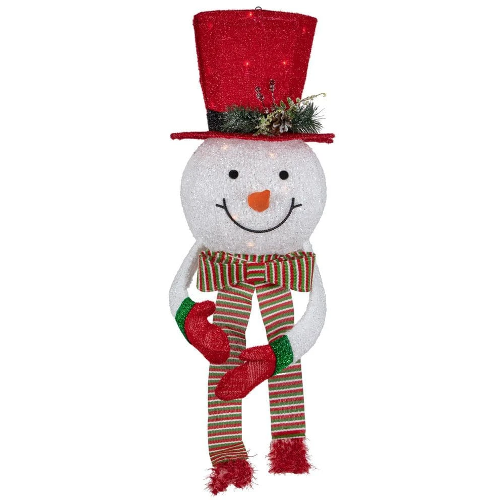 Northlight 21.5 In. Lighted Snowman With Red Top Hat Christmas Tree Topper 1 Northlight 21.5 In. Lighted Snowman With Red Top Hat Christmas Tree Topper