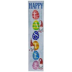 Northlight 35 .75 In. Happy Easter Gnomes And Eggs Spring Porch Board Sign Decoration