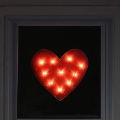 Northlight 14.25 In. Lighted Red Heart Valentine's Day Window Silhouette Decoration -The Home Depot Shop northlight christmas window decorations 34175088 4f 1000