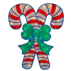 Northlight 18.5 In. Lighted Double Candy Cane Christmas Window Silhouette