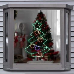 Northlight 28 In. LED Lighted Christmas Tree With Ornaments Window Silhouette -The Home Depot Shop northlight christmas window decorations 35256334 31 1000