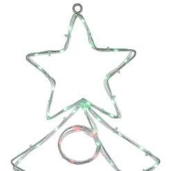 Northlight 28 In. LED Lighted Christmas Tree With Ornaments Window Silhouette -The Home Depot Shop northlight christmas window decorations 35256334 44 1000