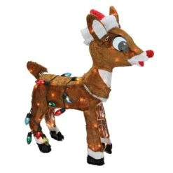 Northlight 24 In. Lighted Rudolph With String Lights Christmas Outdoor Yard Decoration