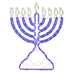 Northlight 23 In. Warm White LED Rope 156-Light Menorah Commercial Hanukkah Decoration