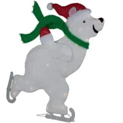 Northlight 36.25 In. Lighted Skating Polar Bear Christmas Decoration -The Home Depot Shop northlight christmas yard decorations 35250603 4f 1000