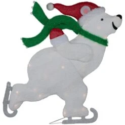Northlight 36.25 In. Lighted Skating Polar Bear Christmas Decoration