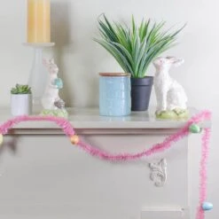 Northlight 300 In. Pink Unlit Spring Tinsel Garland With Easter Eggs 5 Northlight 300 In. Pink Unlit Spring Tinsel Garland With Easter Eggs -The Home Depot Shop northlight easter decorations 32667747 31 1000