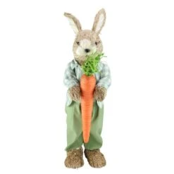 Northlight 19 In. Spring Sisal Standing Bunny Rabbit Figure With Carrot