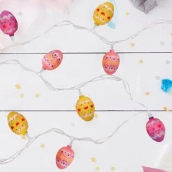 Northlight Set Of 10 Clear Incandescent Light Pastel Multi-Color Easter Egg Spring Lights With White Wire -The Home Depot Shop northlight easter decorations 33376887 31 1000