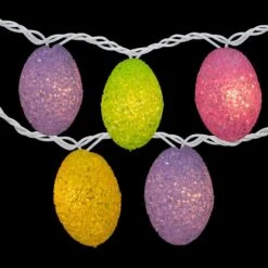 Northlight Set Of 10 Clear Incandescent Light Pastel Colored Easter Egg Spring Holiday Lights With White Wire -The Home Depot Shop northlight easter decorations 33376891 1f 1000