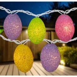 Northlight Set Of 10 Clear Incandescent Light Pastel Colored Easter Egg Spring Holiday Lights With White Wire -The Home Depot Shop northlight easter decorations 33376891 31 1000