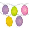 Northlight Set Of 10 Clear Incandescent Light Pastel Colored Easter Egg Spring Holiday Lights With White Wire