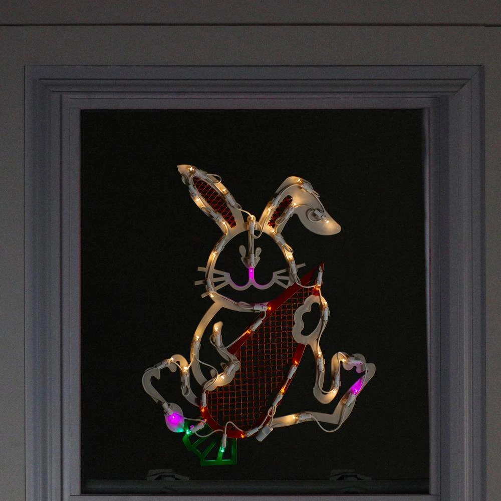 Northlight 17 In. 35-LED Clear Lighted Easter Bunny Rabbit Spring Window Light Decoration 4 Northlight 17 In. 35-LED Clear Lighted Easter Bunny Rabbit Spring Window Light Decoration - Image 4