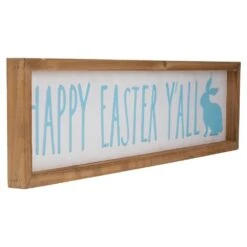 Northlight 26 In. Wooden Framed Happy Easter Y'all Sign Spring Wall Decor -The Home Depot Shop northlight easter decorations 34739315 4f 1000