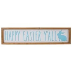 Northlight 26 In. Wooden Framed Happy Easter Y'all Sign Spring Wall Decor