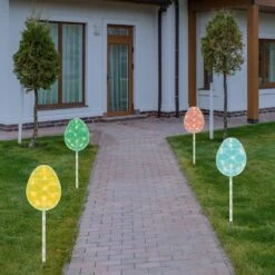 Northlight Pastel Easter Egg Pathway Marker Lawn Stakes Clear Lights (4-Count) -The Home Depot Shop northlight easter decorations 35128599 31 1000