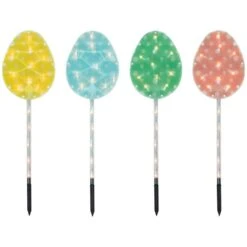 Northlight Pastel Easter Egg Pathway Marker Lawn Stakes Clear Lights (4-Count)