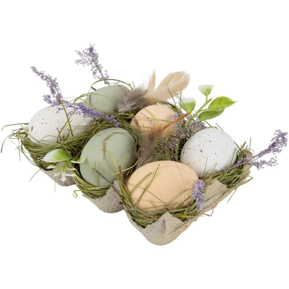 Northlight Pack Of 6 Assorted Easter Eggs With Carton And Grass Decoration 5 Northlight Pack Of 6 Assorted Easter Eggs With Carton And Grass Decoration - Image 5