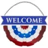 Northlight Americana Welcome Metal Wall Sign With Bunting - 19.5 In.
