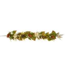 Northlight 5 Ft. X 10 In. Flowers With Wheat Artificial Fall Harvest Garland Unlit