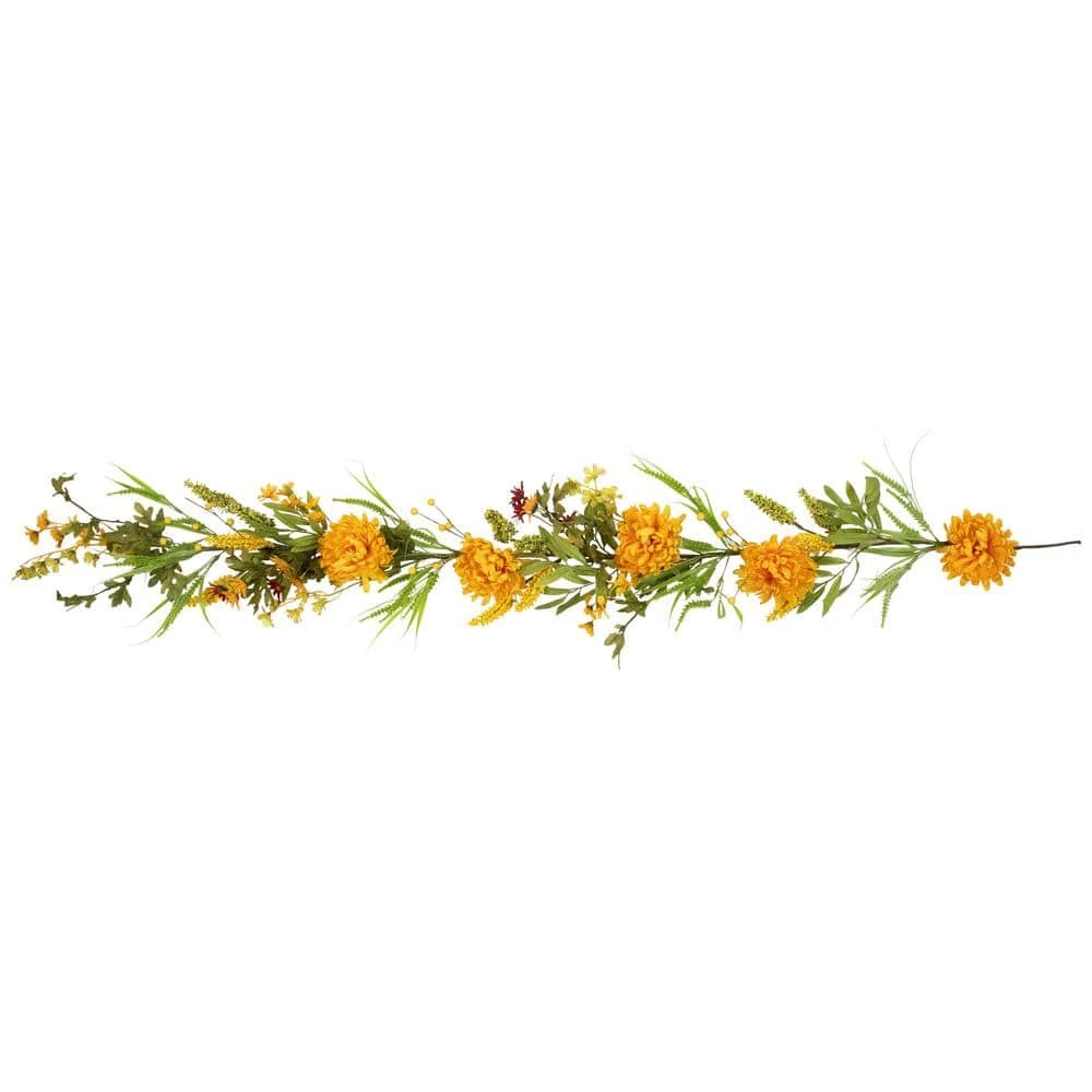 Northlight 5 Ft. X 10 In. Orange Peony Artificial Fall Harvest Garland Unlit 1 Northlight 5 Ft. X 10 In. Orange Peony Artificial Fall Harvest Garland Unlit