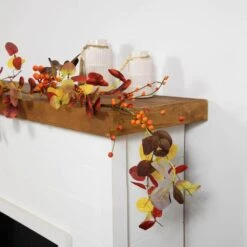 Northlight 5 Ft. X 8 In. Berries And Leaves Artificial Fall Harvest Garland Unlit -The Home Depot Shop northlight fall garlands 34868452 4f 1000