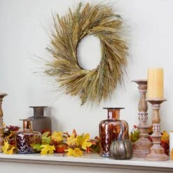 Northlight 22 In. Artificial Unlit Autumn Harvest Wheat Grass And Grapevine Thanksgiving Fall Wreath 9 Northlight 22 In. Artificial Unlit Autumn Harvest Wheat Grass And Grapevine Thanksgiving Fall Wreath -The Home Depot Shop northlight fall wreaths 31738018 31 1000