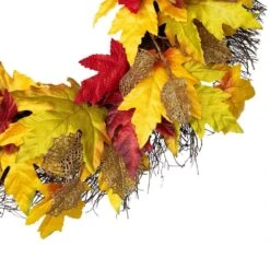 Northlight 22 In. Unlit Autumn Harvest Maple Leaf Artificial Thanksgiving Floral Wreath -The Home Depot Shop northlight fall wreaths 32275288 1f 1000