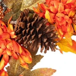Northlight 22 In. X 5 In. Unlit Autumn Harvest Orange Cactus Mums Wreath With Brown Acorns Artificial Grapevine 13 Northlight 22 In. X 5 In. Unlit Autumn Harvest Orange Cactus Mums Wreath With Brown Acorns Artificial Grapevine -The Home Depot Shop northlight fall wreaths 33532686 fa 1000