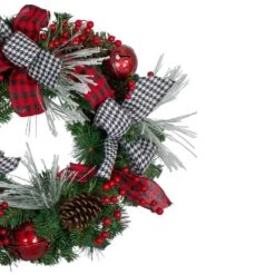 Northlight 24 In. Red Unlit Plaid And Houndstooth And Red Berries Artificial Christmas Wreath 6 Northlight 24 In. Red Unlit Plaid And Houndstooth And Red Berries Artificial Christmas Wreath -The Home Depot Shop northlight fall wreaths 34317255 4f 1000