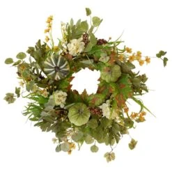 Northlight 24 In. Unlit Pumpkins And Berries Artificial Fall Harvest Twig Wreath