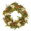 Northlight 28 In. Unlit White And Orange Hydrangea Artificial Fall Harvest Twig Wreath