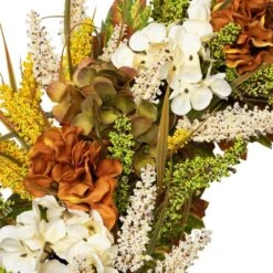 Northlight 28 In. Unlit White And Orange Hydrangea Artificial Fall Harvest Twig Wreath -The Home Depot Shop northlight fall wreaths 34868418 fa 1000