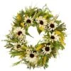 Northlight 24 In. Beige Sunflowers Artificial Fall Harvest Wreath