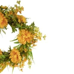 Northlight 24 In. Yellow Peony Artificial Fall Harvest Twig Wreath Unlit -The Home Depot Shop northlight fall wreaths 34868420 4f 1000