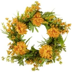 Northlight 24 In. Yellow Peony Artificial Fall Harvest Twig Wreath Unlit