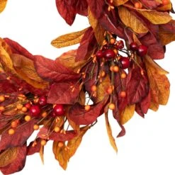 Northlight 24 In. Red Unlit Berries With Leaves Artificial Harvest Wreath -The Home Depot Shop northlight fall wreaths 34868442 1f 1000