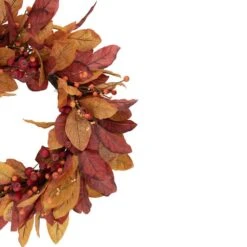 Northlight 24 In. Red Unlit Berries With Leaves Artificial Harvest Wreath -The Home Depot Shop northlight fall wreaths 34868442 4f 1000