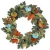 Northlight 22 In. Green And Orange Foliage And Gourds Thanksgiving Artificial Wreath