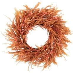 Northlight 24 In. Unlit Peachy Pampas Grass Artificial Fall Harvest Wreath