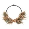 Northlight 24 In. Unlit Fall Harvest Pale Rose And Thistle With Foliage Artificial Wreath