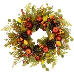 Northlight Apples And Pears Artificial Fall Harvest Wreath - 26 In. - Unlit