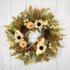Northlight 28 In. Unlit Sunflowers And Pumpkins Artificial Fall Harvest Wreath 9 Northlight 28 In. Unlit Sunflowers And Pumpkins Artificial Fall Harvest Wreath -The Home Depot Shop northlight fall wreaths 35762375 1f 1000