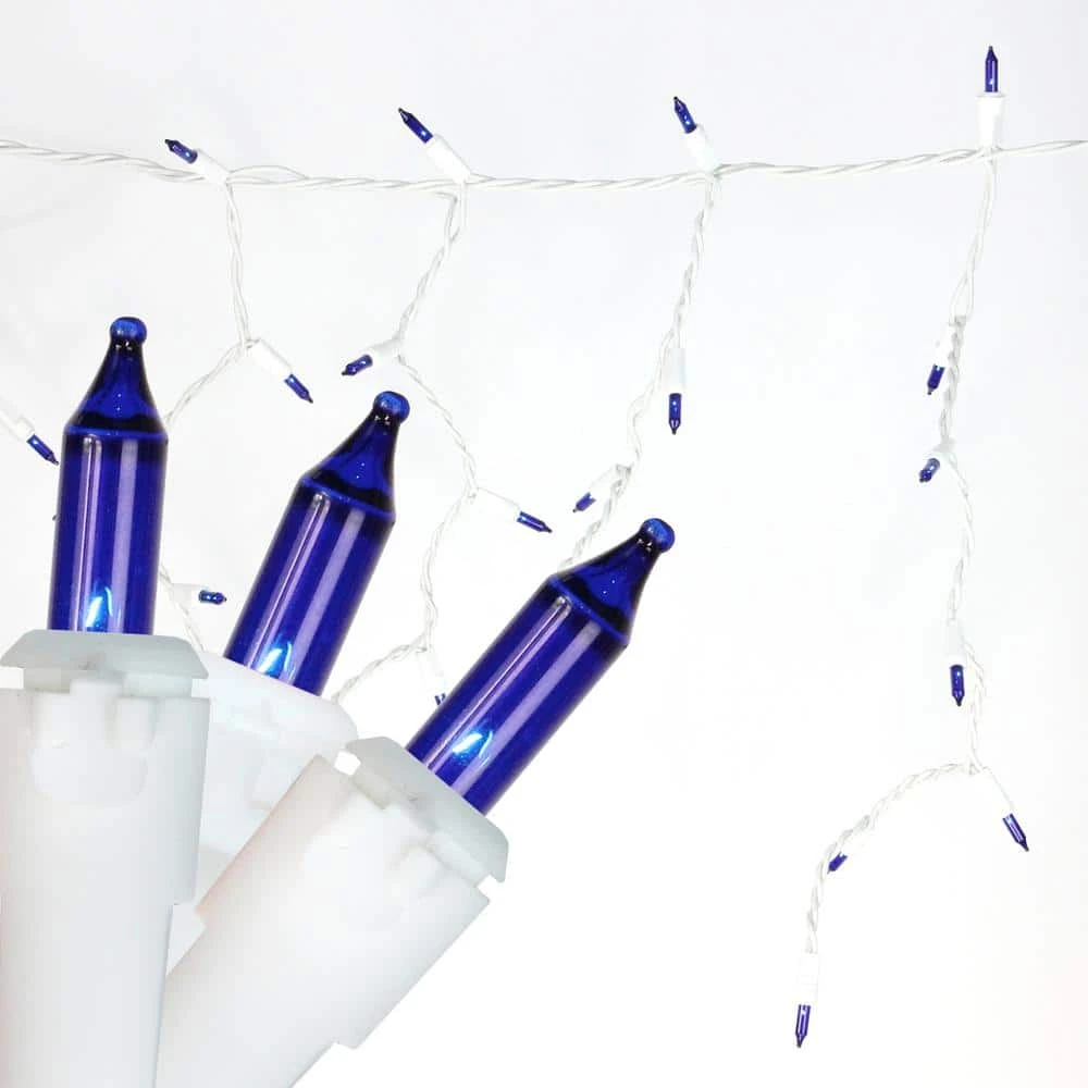 Northlight 50-Light Blue Mini Window Curtain Icicle Christmas Lights With White Wire 2 Northlight 50-Light Blue Mini Window Curtain Icicle Christmas Lights With White Wire - Image 2
