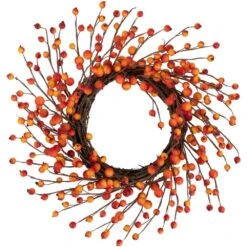 Northlight 14 In. Autumn Harvest Decorative Artificial Orange And Red Berry Wreath - Unlit
